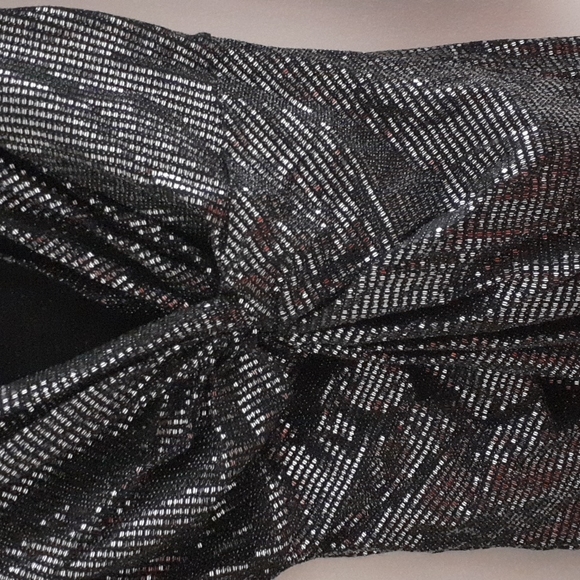 NWT Sequined Grey Wrap Dress - Picture 2 of 4